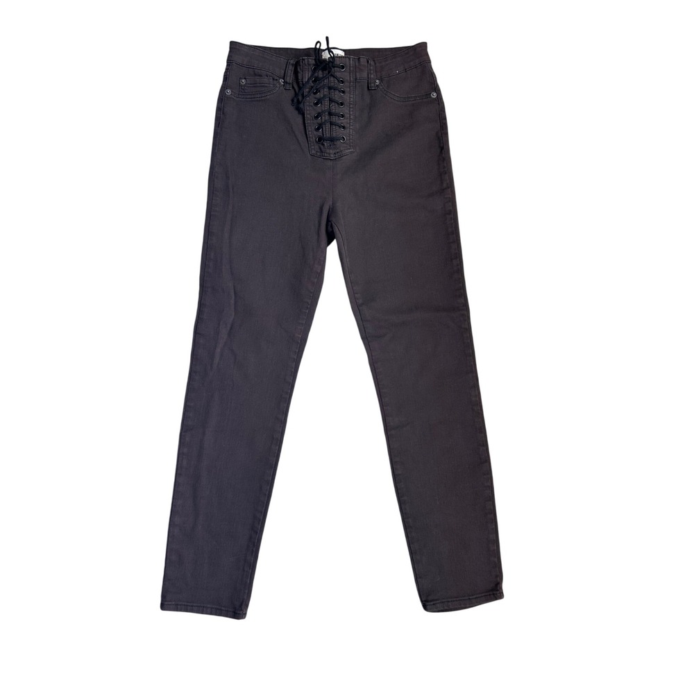 Amuse Society Lola Pant Beach Vada Bling Lace Up Corset High Rise Pants Jeans 28